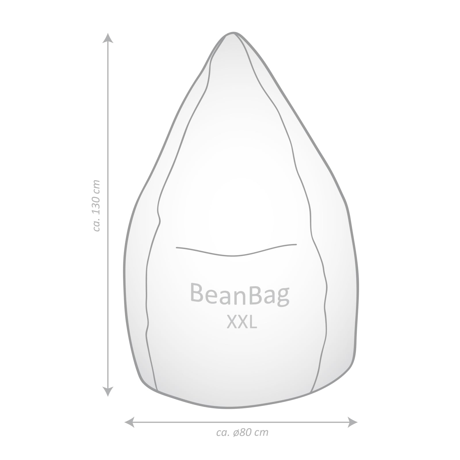 Sitting Point Sitzsack Raya Fellimitat XXL ca. 300L anthrazit