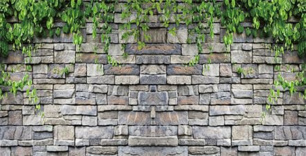 Pinpai 48X20 Inches Reptile Habitat Background, Stone Brick Wall Terrarium Background Decor, Spring Leaves Rock Durable Polyester Background with 8