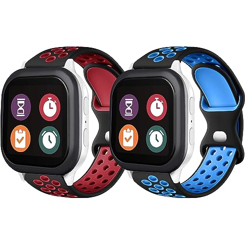 2 Pack Gizmo Watch Band for Kids, Silicone Sport 20mm Soft Breathable Smartwatch Band replacement Compatible with Gizmo Watch 3 2 1,Gabb Watch 3 2 1,syncup kids watch for Boys and Girls