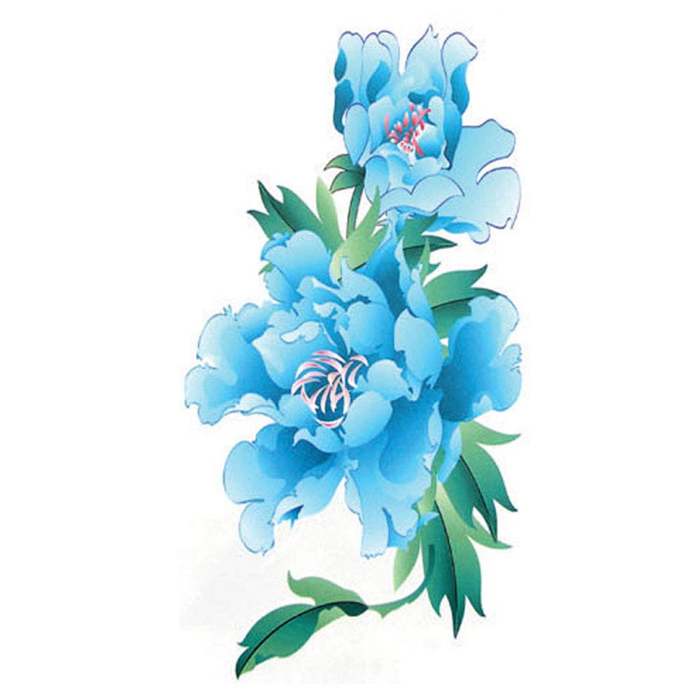 TAFLY Arm Temporary Tattoos Blue Flower Sexy Transfer Body Art Tattoos for Women 5 Sheets