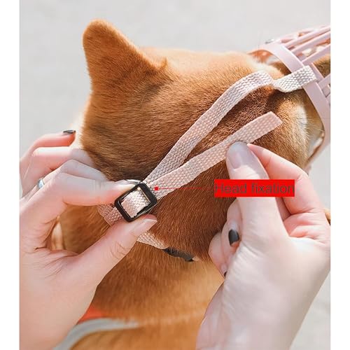 Klassischer Maulkorb für Hunde – Hund kann hecheln und Trinken, atmungsaktiv, verstellbar, gepolsterter Maulkorb für kleine, mittelgroße und große Hunde, verhindert Beißen, Bellen und Kauen (Braun, 1