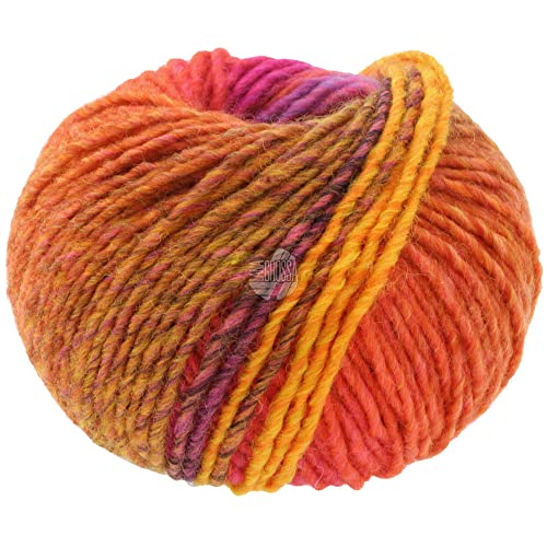 LANA GROSSA Colors for You Hilo de mecha voluminoso con degradado de color, hilo para tejer a mano de 55% lana virgen y 45% poliacrílico, 50 g de lana para tejer y ganchillo, 90 m de hilo LANA GROSSA Colors for You Hilo de mecha voluminoso con degradado de color, hilo para tejer a mano de 55% lana virgen y 45% poliacrílico, 50 g de lana para tejer y ganchillo, 90 m de hilo