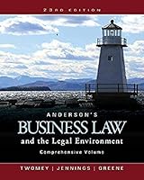 Anderson's Business Law and the Legal Environment, Comprehensive Volume (Instructor's ed) - 23rd ed 1305575091 Book Cover
