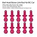 Bunny Kachu Metal Ball Head Screw Link Rod Shock Absorber End Aluminum Alloy Lightweight Durable Upgrade for TT01 TT02 RC Car 10pcs (Pink)