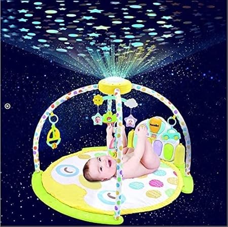 Mokshith Playmat Boy's and Girl's Play Tummy Time Mat, Crawling, Floor Playmats Gym Activity Center with Toys Pillow Piano Projector Mobile (Multicolour)