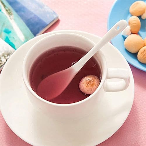 Miniatura 2 de Misaso 5 cucharas de huevo de porcelana blanca cucharas de cerámica cuchara de café cuchara de postre cuchara para servir