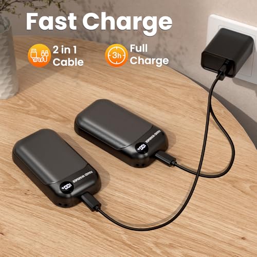 Handwärmer, 2-in-1 Magnetische Handwärmer Elektrisch, 6000mAh Tragbarer Taschenwärmer mit LED-Anzeige… – Ansicht 4