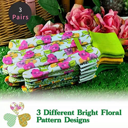 Msupsav Gardening Gloves For Gardening,Garden Gloves For Yard Work,Light-Duty Work Gloves,Breathable&Flexible(3 Prs) #TOP1