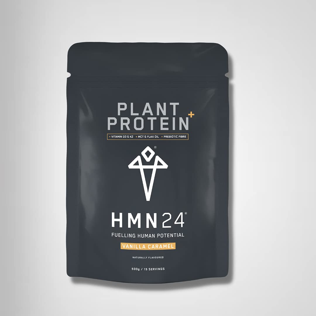 HMN24 Plant Protein | Vanilla Caramel Flavour | 15 Servings | Vegan Protein Powder | Gluten-Free, Dairy-Free, Sugar-Free & Keto Friendly | No Artificial Colours/Flavours | Plant Based Alternative