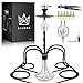 Produktbild RYOSEE 93cm Shisha-Set, 4 Schläuche und Griffe, Alu-Rauchrohr, ausgestattet mit Ölsammler, Glas-Zigarettenspitze, Einweg Mundstücke (Schwarz)