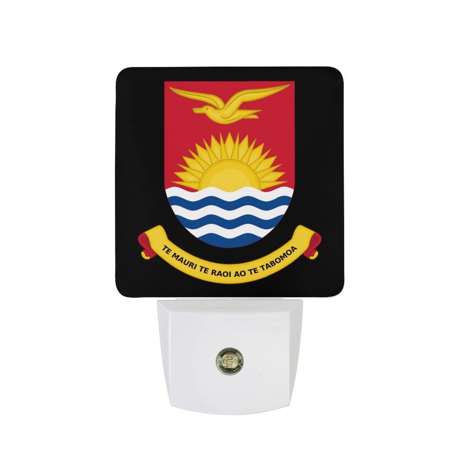 Nqrxadcrt Style Coat Of Arms Of Kiribati Night Light Plug In Wall Lights Bedside Lamp Bedrooms Home Hallways Decoration