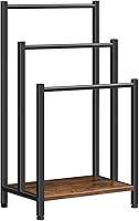 HOOBRO 3-Tier Freestanding Towel Rack & Blanket Ladder, Industrial Metal Shelf, Rustic Brown/Black, 16.9x11x31.9in Stable Bathroom Storage BF03LB01