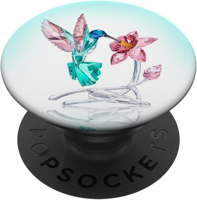 Pink Floral Pop Up Phone Grip Holder Teal Blue Hummingbird PopSockets PopGrip: Swappable Grip for Phones & Tablets PopSockets Standard PopGrip