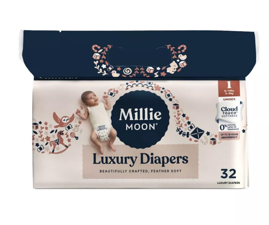 Image of Millie Moon Luxury Disposable Diapers ((Size,1-32,ct))