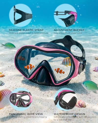 Aegend Snorkel Mask Adults 180° Panoramic Anti-Fog Leak-Proof Diving Goggles Swimming Gear miniatura 3