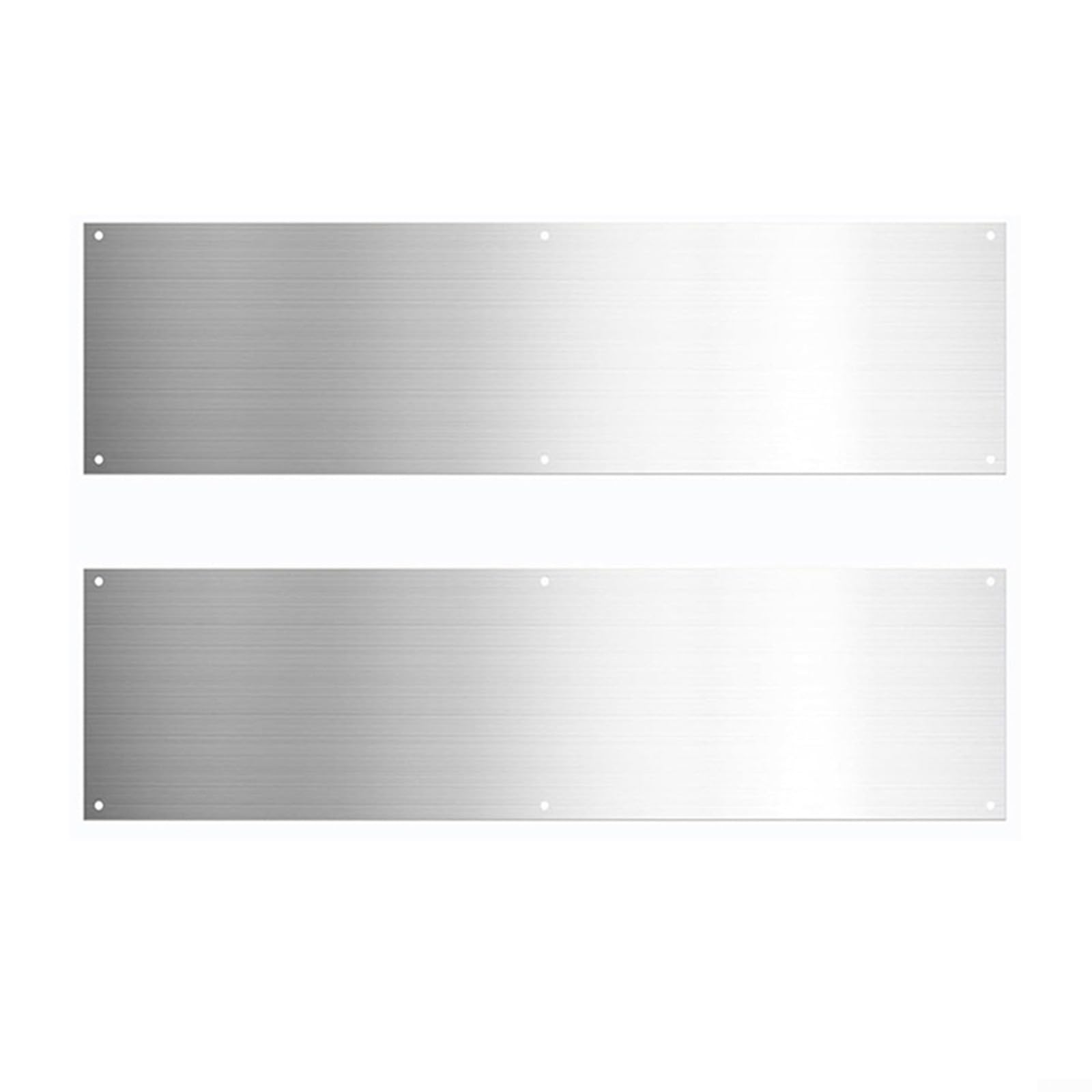 Lot de 2 plaques de poussée de Porte en Acier Inoxydable - 41 x 11 x 1,5 cm - Protection de Porte en tôle - Empêche l'usure du Bas de la Porte - Argenté
