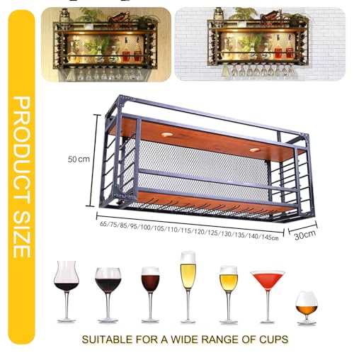 Support mural flottant pour verres à vin et aménagement de cuisine moderne
