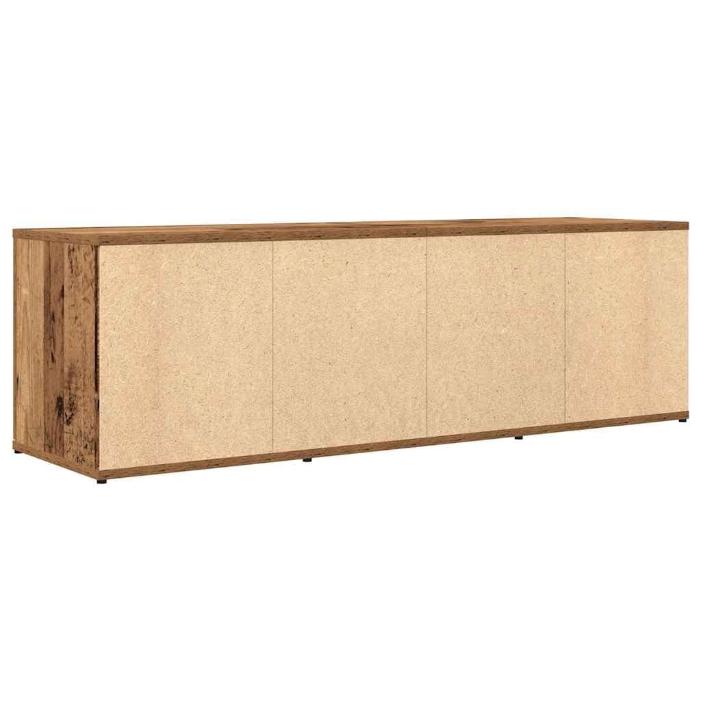 Mobile Porta TV in Legno Antico Multistrato 120x34x37 cm con 2 Scomparti e Ripiani, Ampio Spazio Archiviazione per Lettori DVD e Oggetti Decorativi, Design Pratico