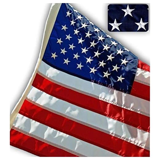 US Flag Factory - 2.5x4 FT US AMERICAN FLAG (Embroidered Stars, Sewn Stripes) Outdoor SolarMax Nylon Flag - Made in America - Premium Quality (2.5x4 FT)