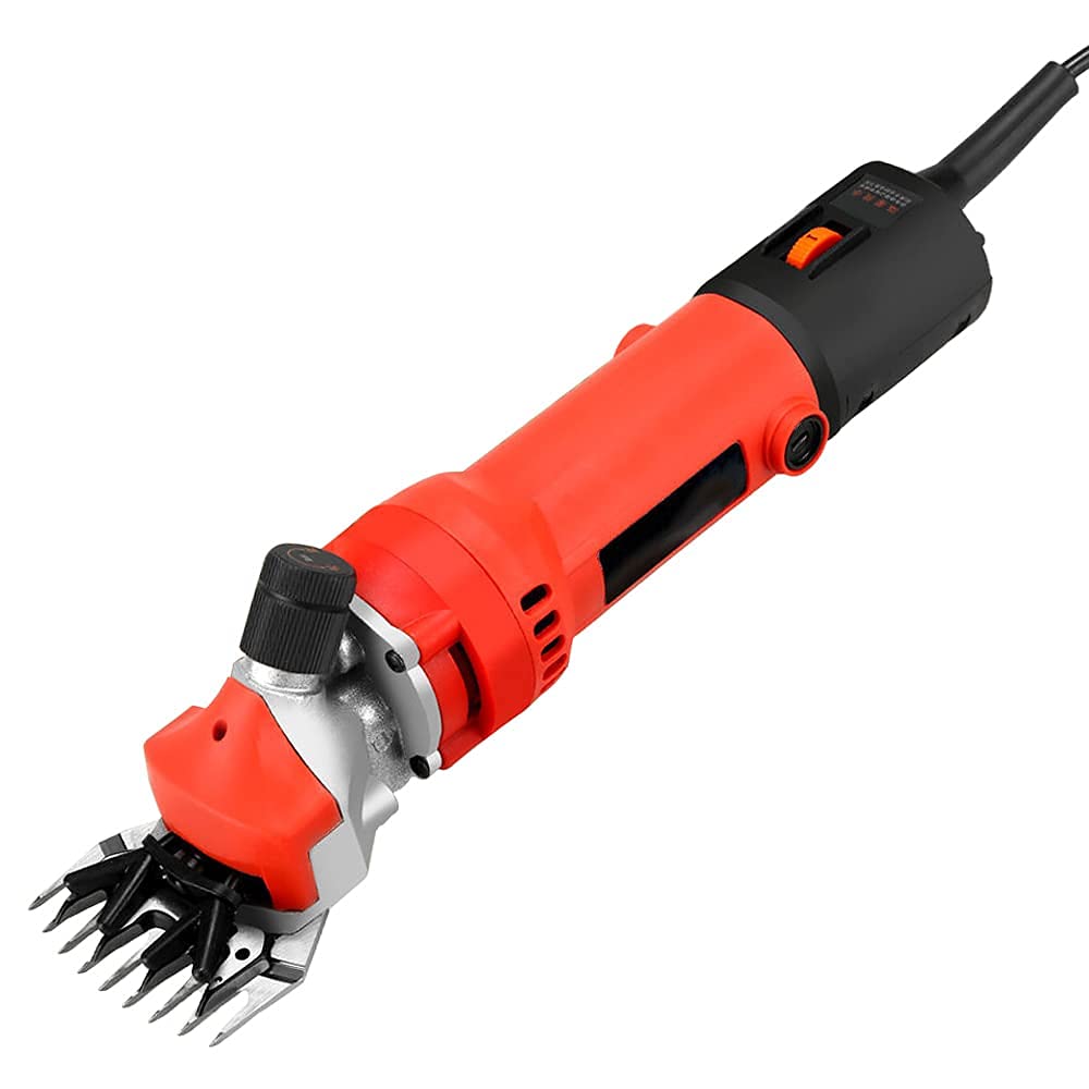 Cesoie per Pecore elettriche Professionali da 2800 W, tosatrici Portatili con 6 velocità per capre, Alpaca, L (Lama Curva A 13 Denti)