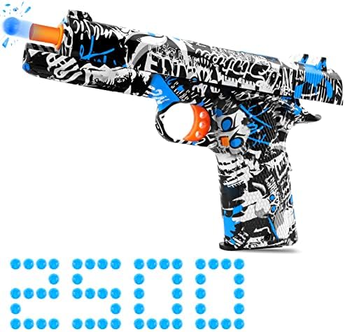 Small Manual Cool Ball Blaster Toy, Gel Cool Ball Blaster Without Charge, for Backyard Fun and Outdoor Team Shooting Games, Ages 12+, Blue