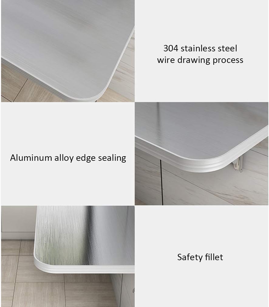 多機能折りたたみダイニングテーブル＆デスク、耐荷重100kg、304ステンレススチールベニヤワークベンチ - コンパクトな80x30