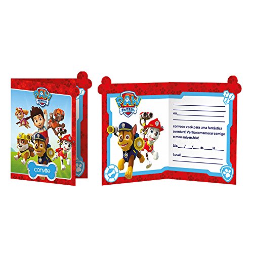 Regina Convite Pequeno R527 Patrulha Canina, 8 Unidades