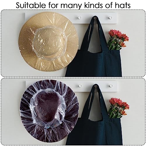 Image of Funtery 20 Pcs XXL Cowboy Hat Cover Plastic Hat Rain Cover Clear Dust Waterproof Hat Protectors for Storage Keep from Rain Snow