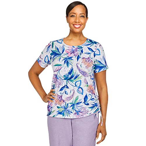 Haut floral Alfred Dunner coupe courte ajustée PXL vêtement texturé