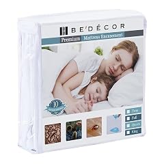 Bedecor Zippered Queen Mattress Protector Cover for 3-6 Depth Mattress Fully Encased Liquid Proof Urine Pee Protection Breathable