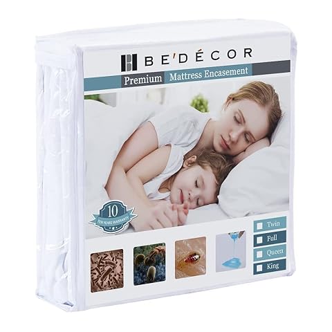 Bedecor Zippered Queen Mattress Protector Cover for 3-6 Depth Mattress Fully Encased Liquid Proof Urine Pee Protection Breathable