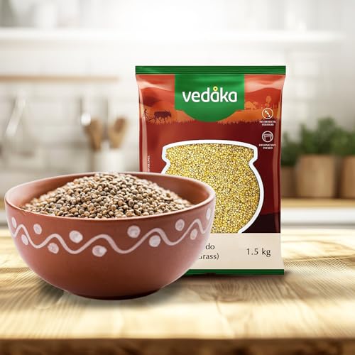 Image of Amazon Brand - Vedaka Unpolished Kodo Millet | 1.5 Kg | Cow Grass /Varagu /Arikelu /Hark /Varigu /Kodra