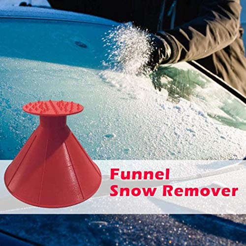 LuckyKilig Magic Scraper Round Windshield Ice Scrapers, Car Windshield Snow Scraper Magic Snow Removal Tool Cone-Shaped Windshield Ice Scraper Red 3 Pack - Thumbnail 6