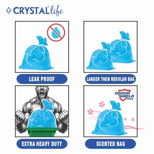 Image of Crystal Premium Garbage Bags Blue Small 17x20 Inches 120 Bags Pack