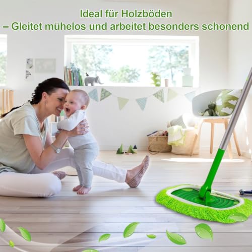 20 Stück für Swiffer Bodentücher Tücher Mikrofaser Set, Waschbare Mikrofaser Bodentücher,Feucht- und Trockenwischbezüge,Zur Reinigung von Hartböden und Holzböde (20)