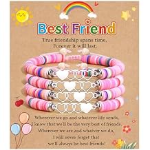 BOCHOI 4Pcs Friendship Bracelets Best Friend Bracelets for 4 Friends Bff Bestie Friendship Birthday Gifts for Women Friends Matching Heart Bracelet Christmas Gift