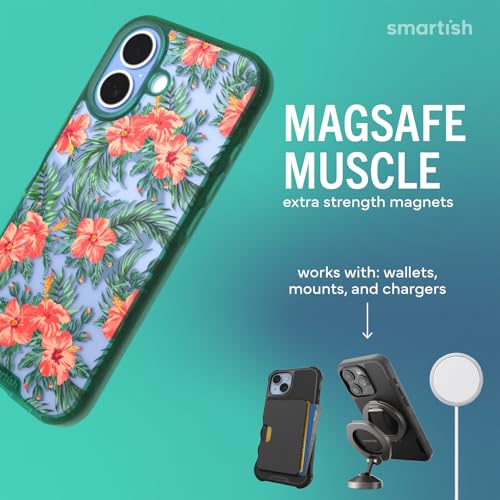 Image of Smartish iPhone 17 MagSafe Clear Case - Gripmunk Magnetic Slim Case [Lightweight + Protective] Anti-Yellowing Thin Grip Clear Cover for Apple iPhone 17 - Tropical