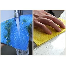 Sold_By_Cheapnwork Reusable Cleaning Cellulose Sponge Cloths Absorbent Wipes Clean Kitchen Car Dish Eco-Friendly Dishcloth Hand Towel Auto - 2pack (10pcs) - Non Vacuum