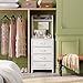 WODRAWER Tall Dresser for Bedroom, 4 Drawer Dresser & Chests of Drawers with Mirror & Open Shelves, Vertical Vanity Storage Cabinet for Small Space