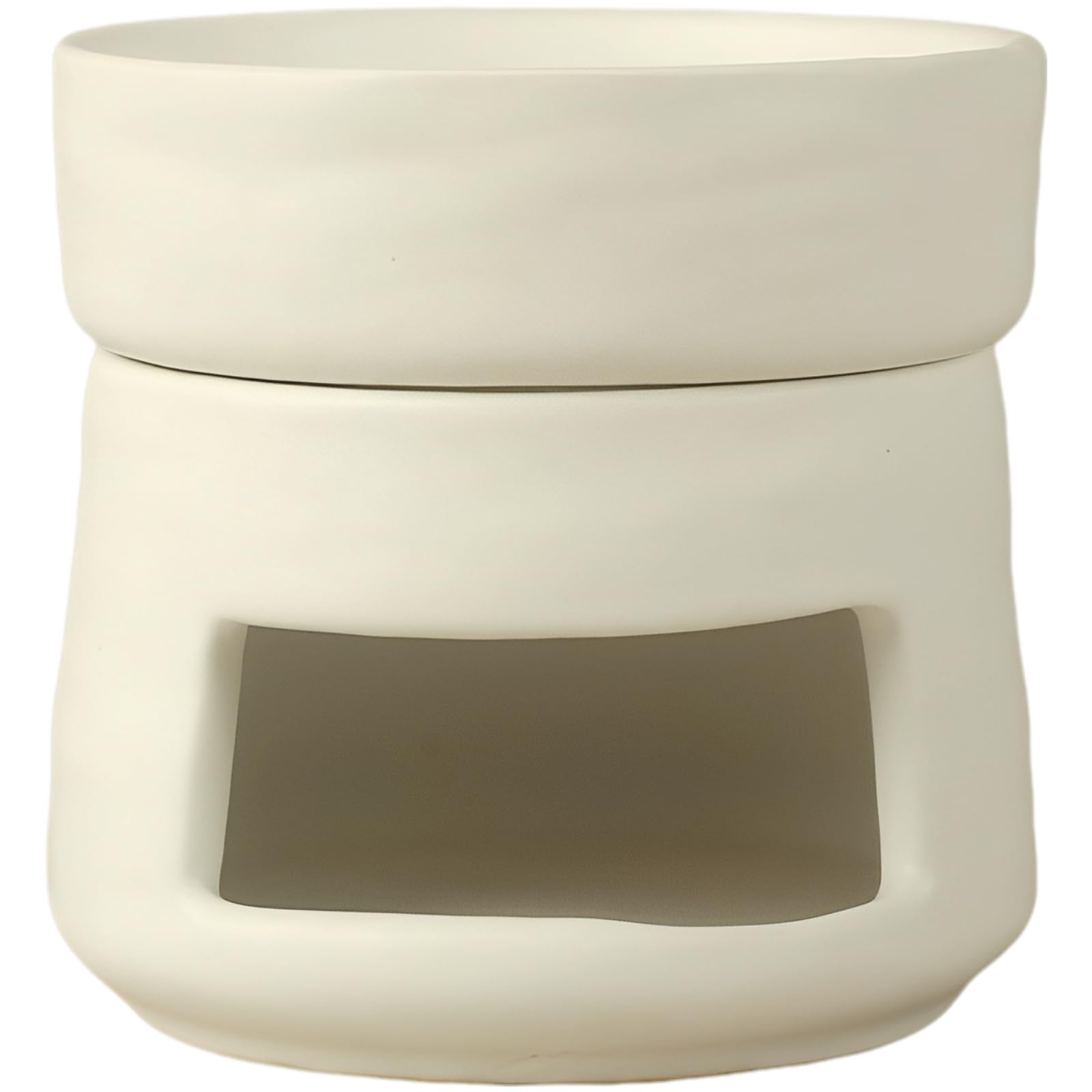 Keramik Duftbrenner, 10 x 10 x 10 cm Würfelform im modernen minimalistischen nordischen Stil, weißer Aroma Diffusor mit abnehmbarem Oberteil und Teelichthalter für Home Spa und Deko zu Hause