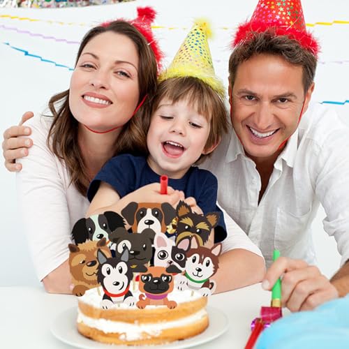 EHDWXVZM 40 Stück Kuchen-Hunde-Einsätze, Kuchen-Dekoration, Cupcake-Topper, Geburtstagszubehör, Dekorative Accessoires