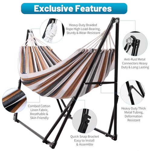 Image of Portable Hammock with Stand for Outside or Inside,No Tree Required