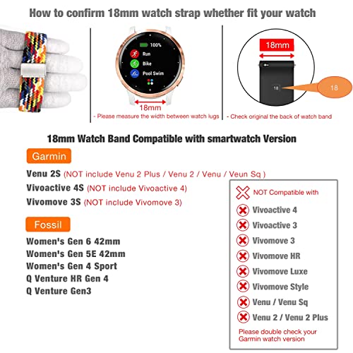 YOOSIDE for Garmin Venu 2S / Vivoactive 4S / Vivomove 3S / Venu 3S Braided Loop Watch Strap - Image 3