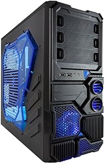 Apevia X-SNIPER2-BL ATX Mid Tower Gaming Case with Large Blue Side Window, 1