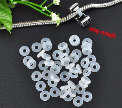 Gbstore 100 Pcs Stop Beads Inserts Silicone Rubber Donut Spacers Compatible For Use Alone Or With Clip Lock Spacer Charm,2Mm By 6Mm #TOP4