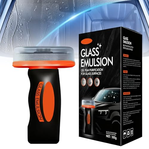 ZenyCblu Glass Oil Film Remover for Car Automotive Glass Cleaner with Cleaning Board Removes Oil Film & Smudges Improve Windshield Clarity for Safe Driving(1pcs)