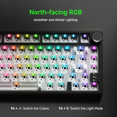 Image of RK ROYAL KLUDGE R75 Wired Mechanical Gaming Keyboard, 75% Hot-Swap Mechanical Keyboard Volume Knob, Soft Pre-lubed Tactile Brown Switch