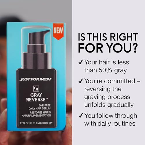Just for Men Gray Reverse Daily Serum, Peptide Technology, Dye-Free, 1.7oz - image 4