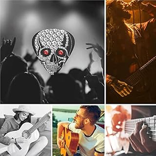 Lot de 12 médiators pour guitare électrique, basse acoustique, motif tête de mort et diamant, noir - Les Beatles, Paul McCartney, John Lennon, RIngo Starr, George Harrison Lot de 12 médiators pour guitare électrique, basse acoustique, motif tête de mort et diamant, noir – Image 7