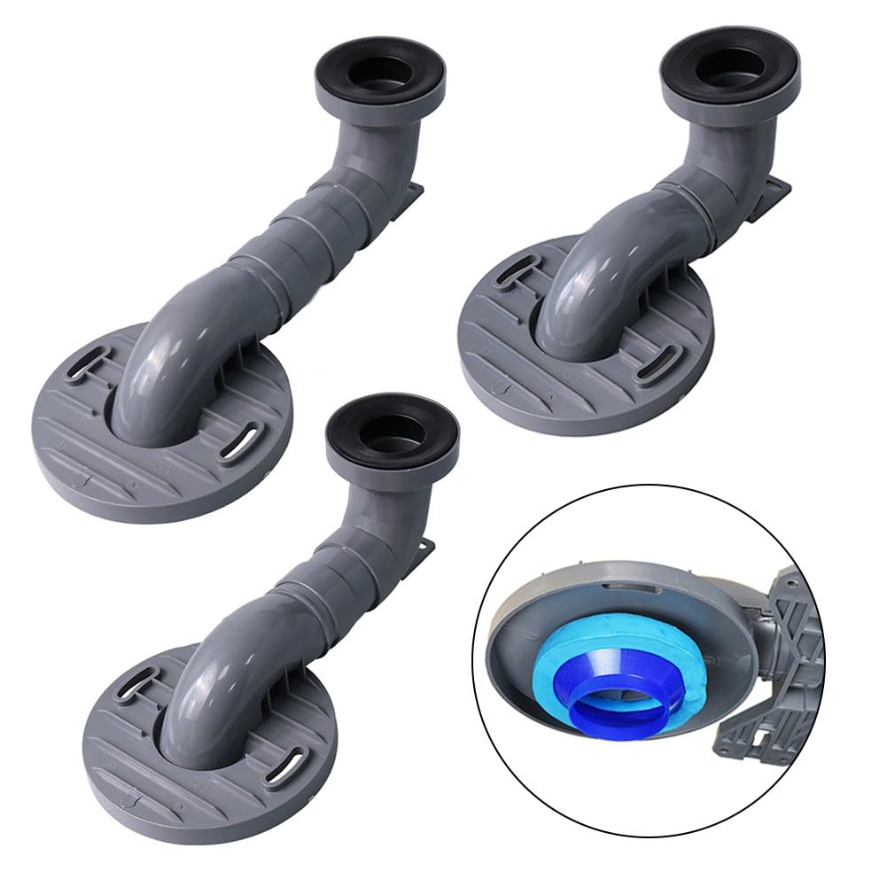ReachMall Toiletten-Siphon-Schalthebel, PVC, verstellbar, rohrsicher, auslaufsicher, für 110 mm Auslass, für intelligente Toilette, Badezimmer, Renovierung, platzsparend
